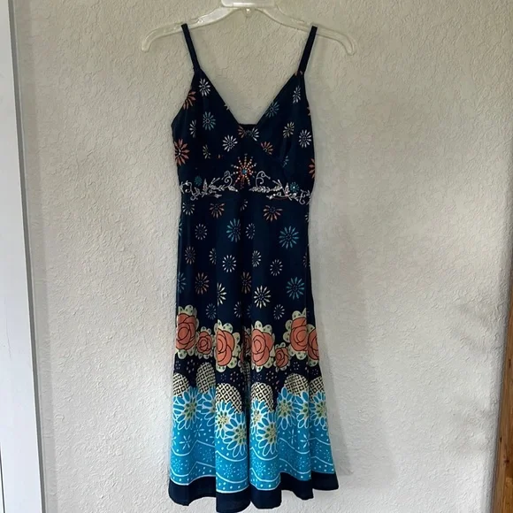 Mlle Gabrielle | Dresses | Mlle Gabrielle Fit Flare Floral Boho Dress  Sleeveless Size S Euc | Poshmark
